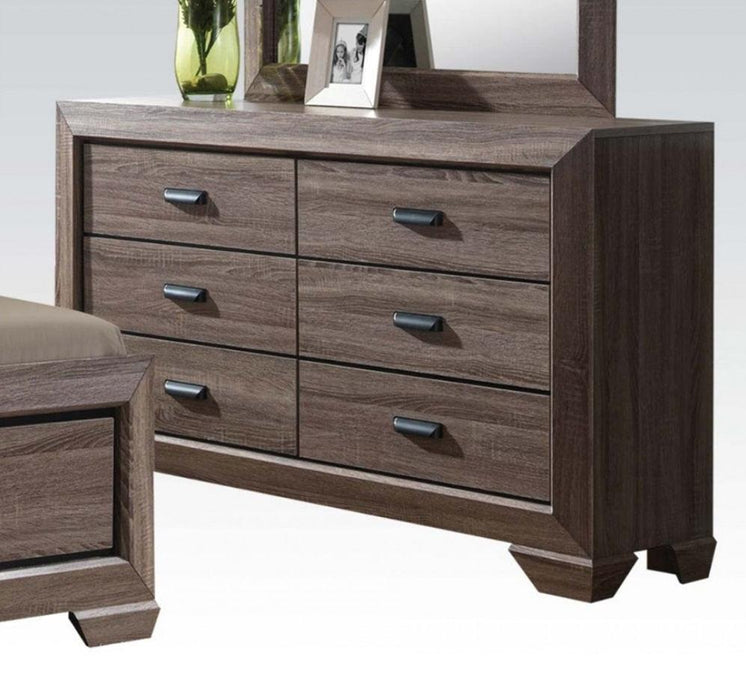 Acme Lyndon Drawer Dresser in Weathered Gray Grain 26025 image