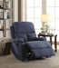 Rosia Blue Velvet Recliner (Motion) image