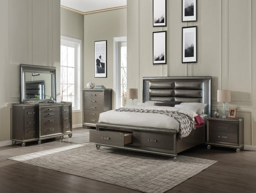 Sadie PU & Dark Champagne Queen Bed image