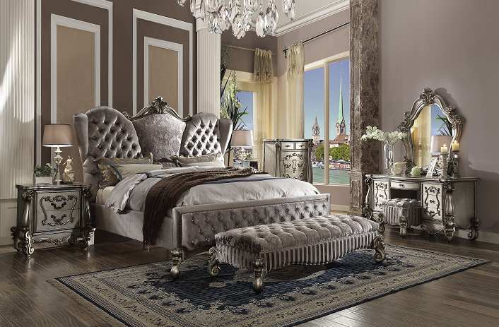 Versailles Velvet & Antique Platinum Queen Bed image