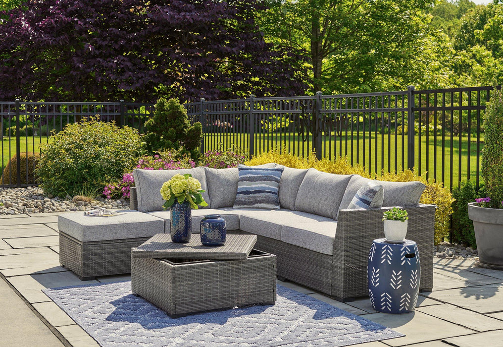 Petal Road Outdoor Loveseat Sectional/Ottoman/Table Set (Set of 4)