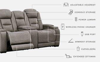 The Man-Den Power Reclining Loveseat with Console