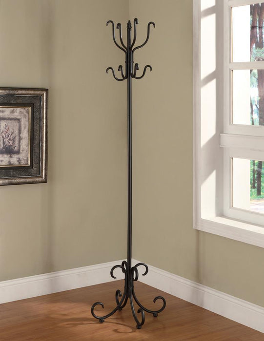 Kiefer Coat Rack with 12 Hooks Black