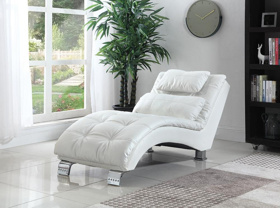 Dilleston Upholstered Chaise White