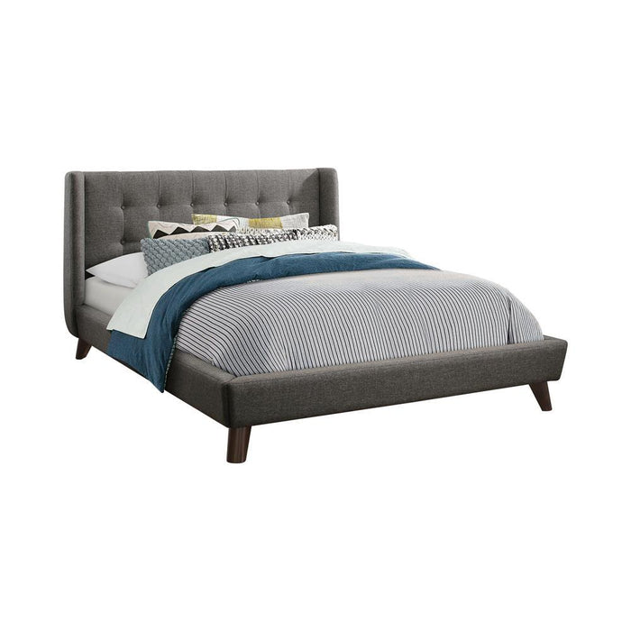 Carrington Button Tufted Queen Bed Grey