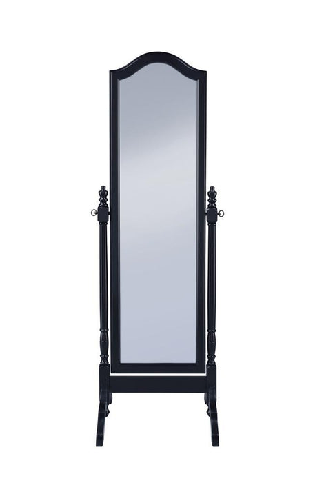 Cabot Rectangular Cheval Mirror with Arched Top Black