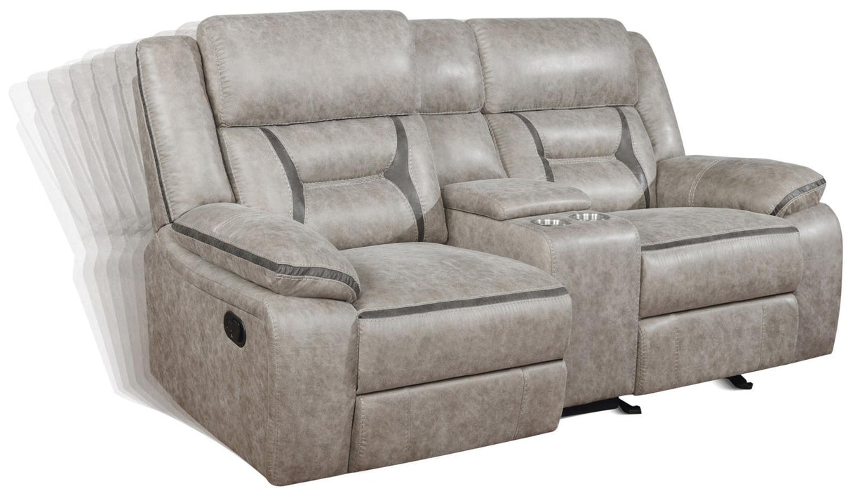 Greer Upholstered Tufted Back Glider Loveseat