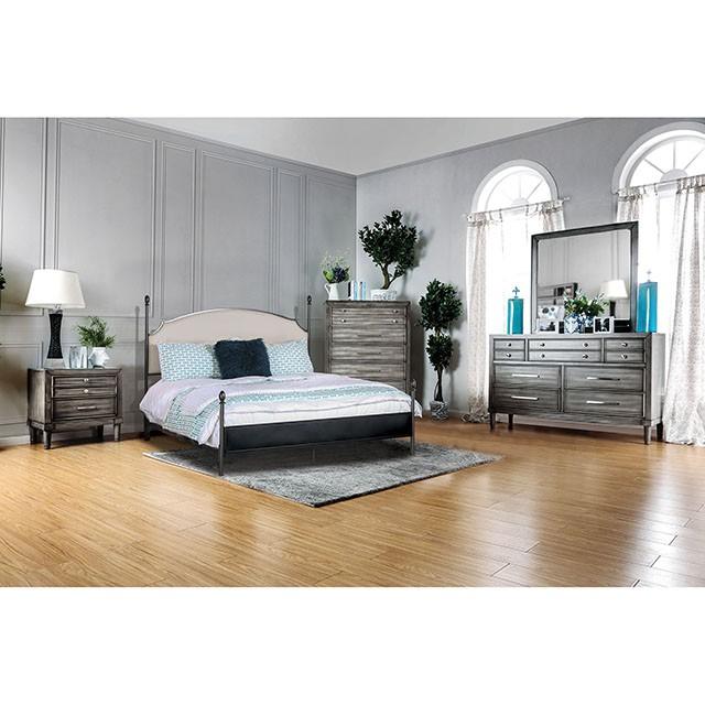 SINEAD Gun Metal/Beige Twin Bed