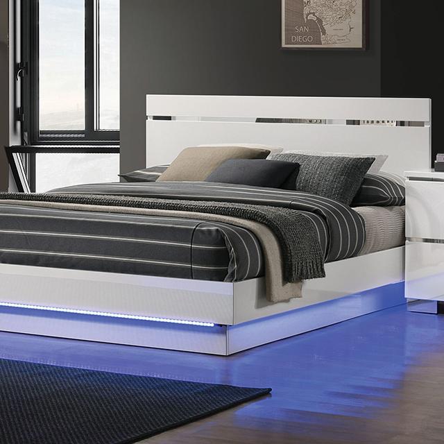 ERLACH E.King Bed, White/Chrome image