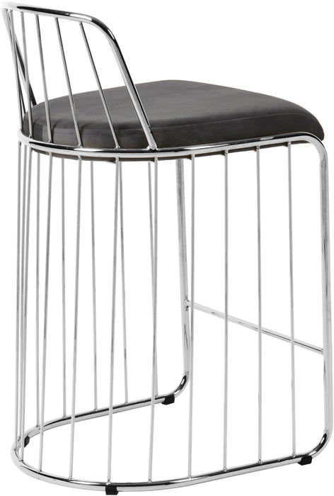 Gio Grey Velvet Stool