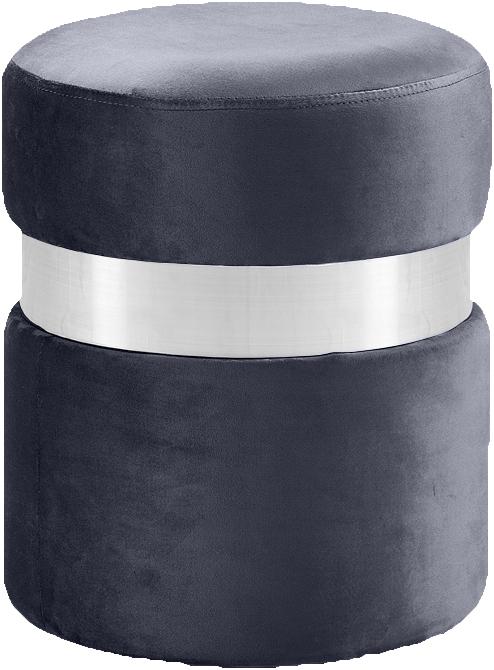 Hailey Grey Velvet Ottoman/Stool