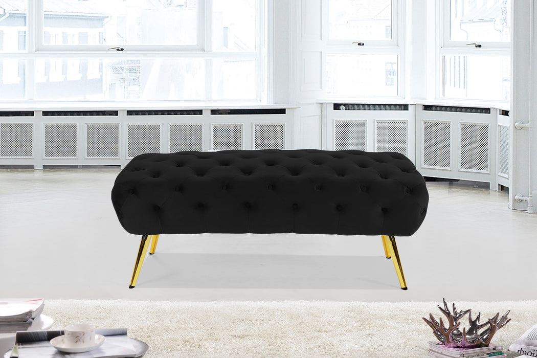 Amara Black Velvet Bench