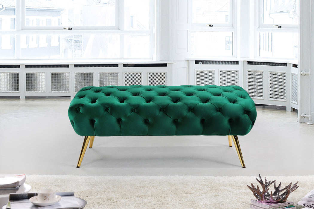 Amara Green Velvet Bench