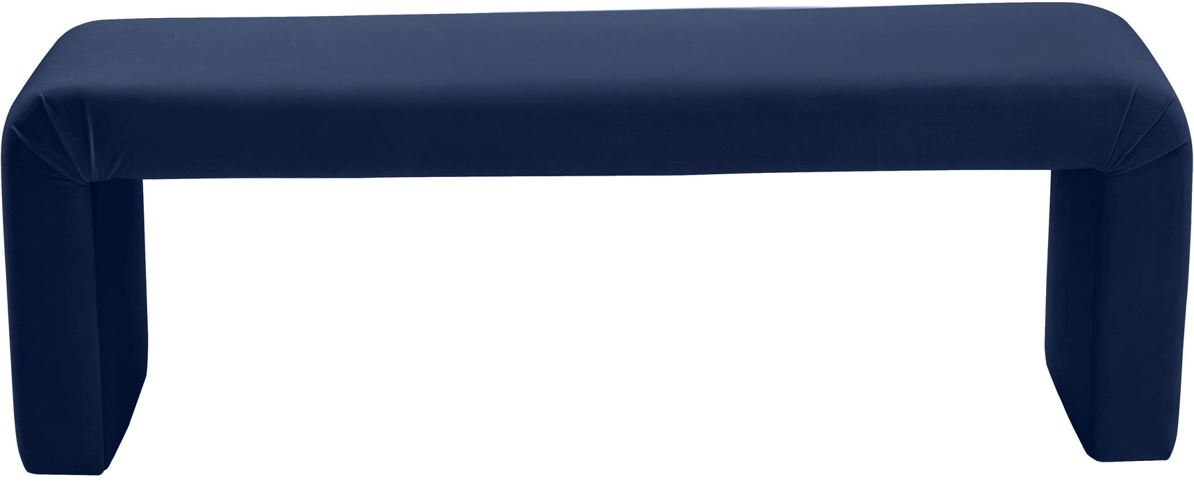 Minimalist Navy Velvet Bench