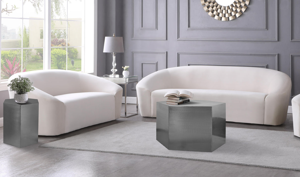 Hexagon Brushed Chrome Coffee Table