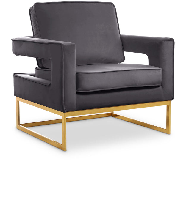 Noah Grey Velvet Accent Chair