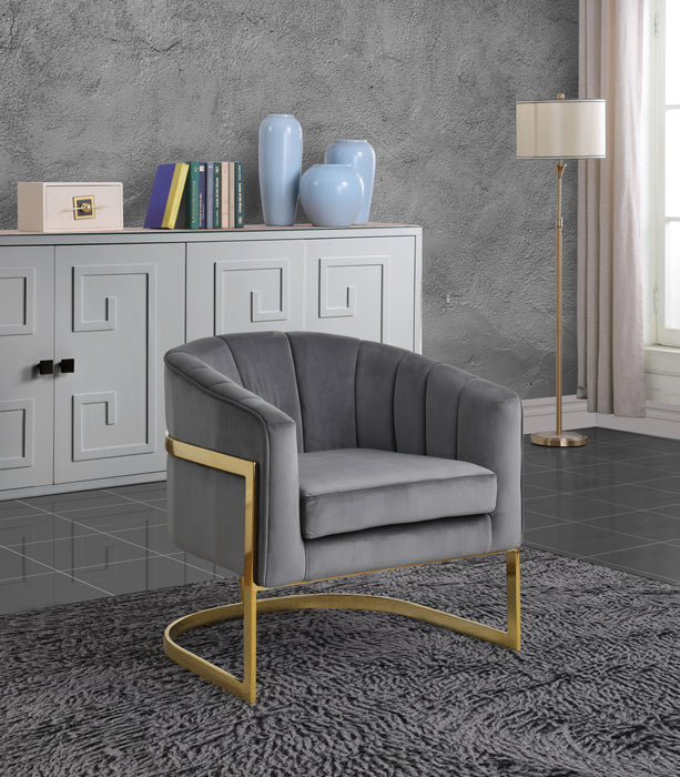 Carter Grey Velvet Accent Chair