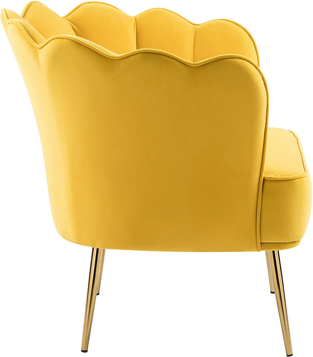 Jester Yellow Velvet Accent Chair