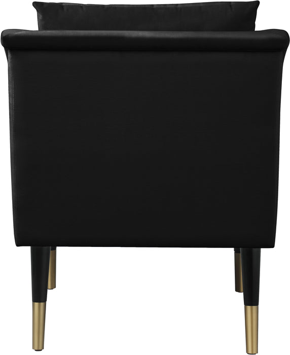 Elegante Black Velvet Accent Chair