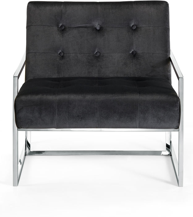 Alexis Black Velvet Accent Chair