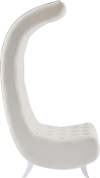 Crescent Cream Velvet Accent Chair