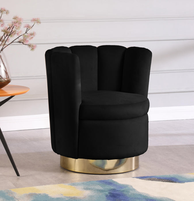 Lily Black Velvet Accent Chair