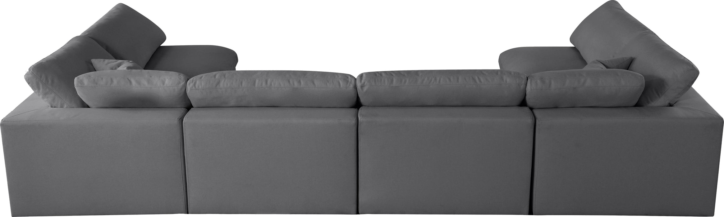 Serene Grey Linen Fabric Deluxe Cloud Modular Sectional