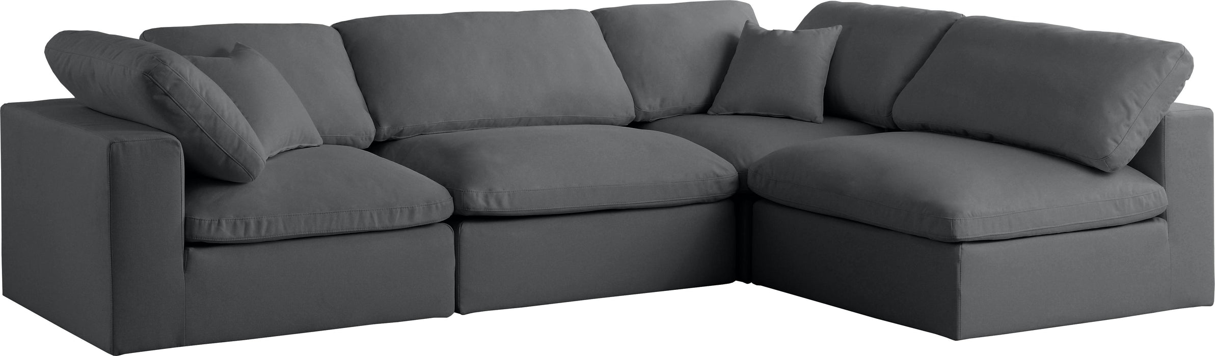 Plush Grey Velvet Standard Cloud Modular Sectional