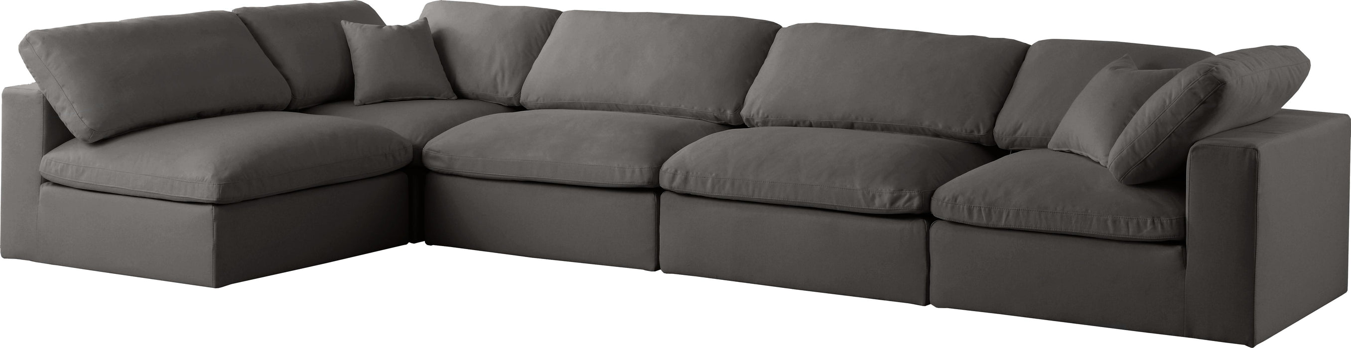 Plush Grey Velvet Standard Cloud Modular Sectional