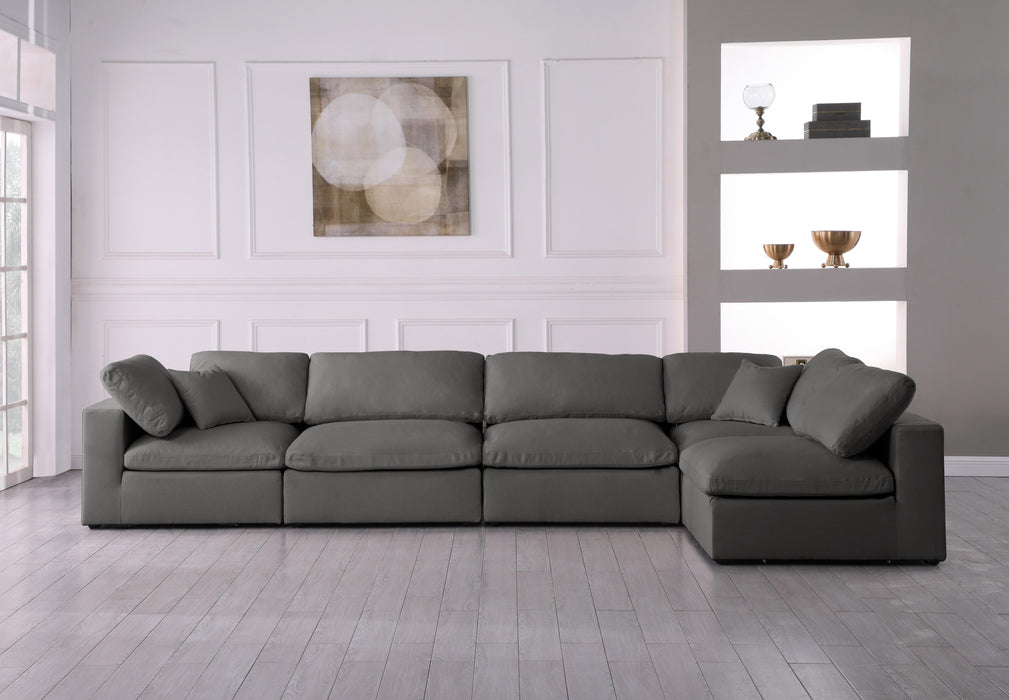 Plush Grey Velvet Standard Cloud Modular Sectional