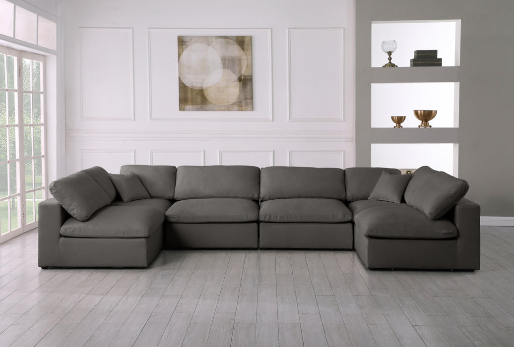 Plush Grey Velvet Standard Cloud Modular Sectional