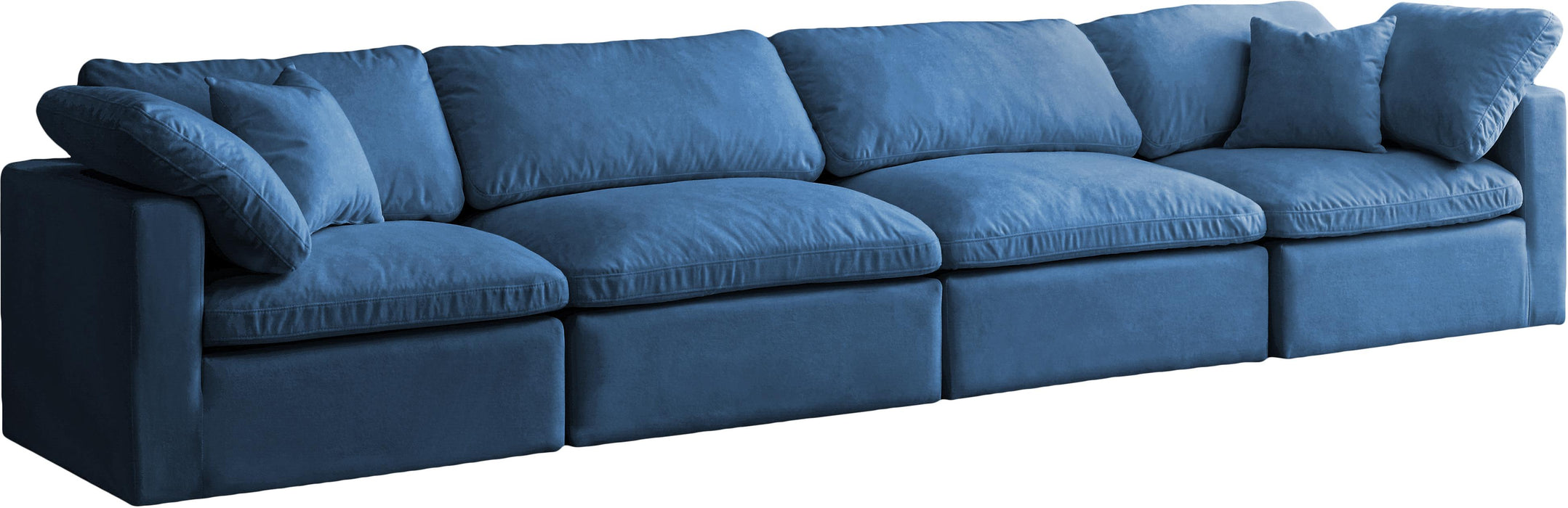 Plush Navy Velvet Standard Cloud Modular Sofa