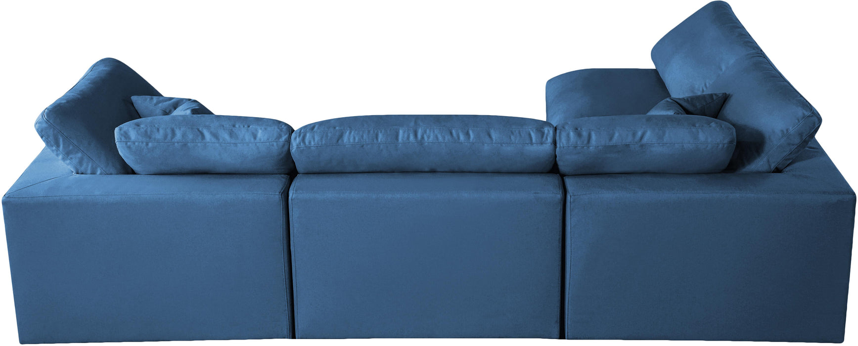 Plush Navy Velvet Standard Cloud Modular Sectional