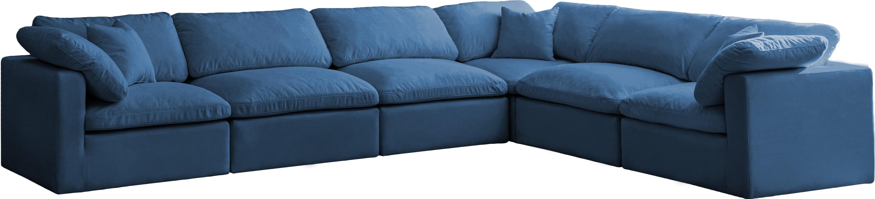 Plush Navy Velvet Standard Cloud Modular Sectional