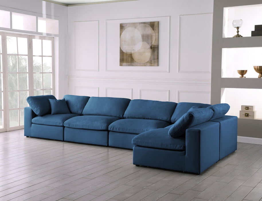 Plush Navy Velvet Standard Cloud Modular Sectional