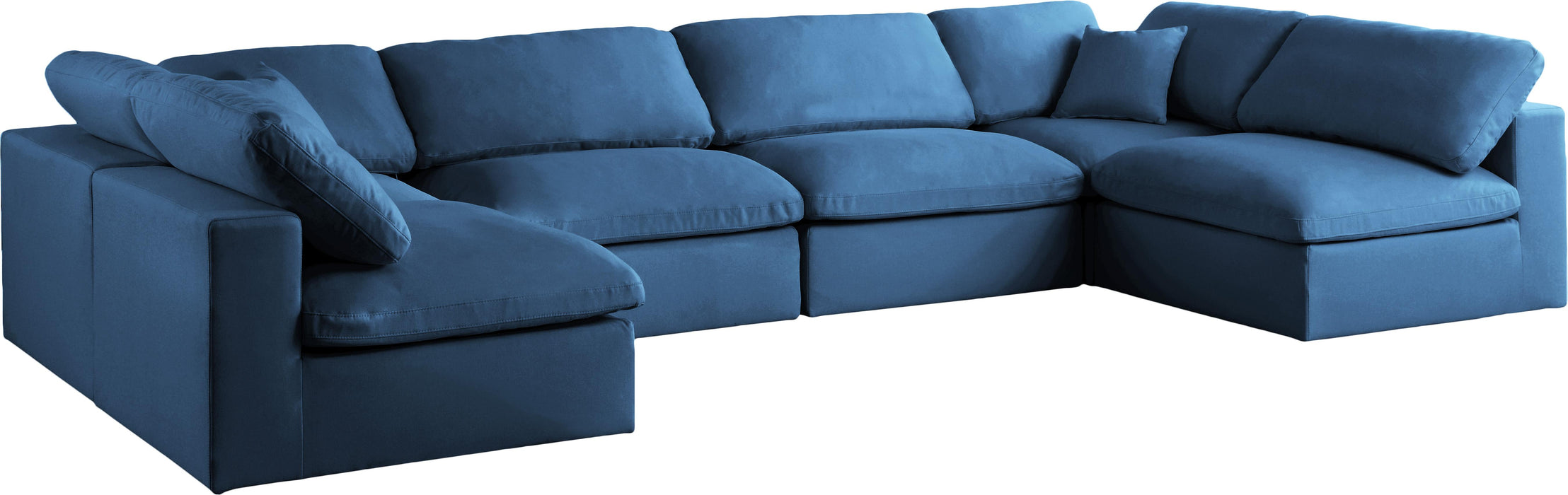 Plush Navy Velvet Standard Cloud Modular Sectional