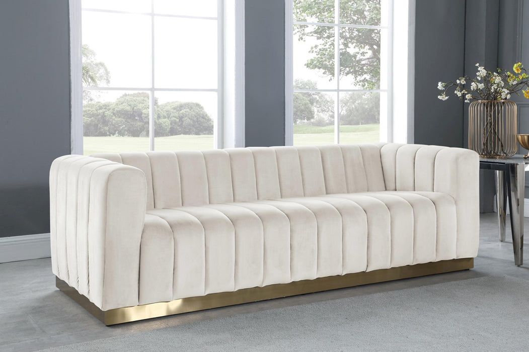 Marlon Cream Velvet Sofa