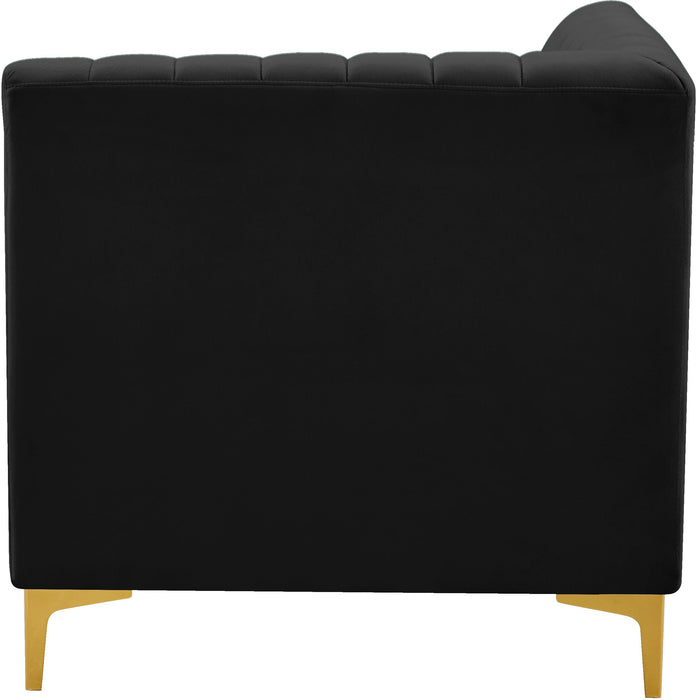 Alina Black Velvet Corner Chair