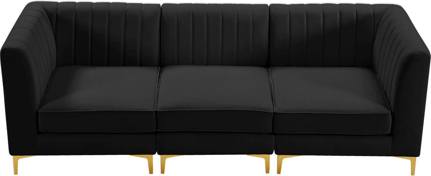 Alina Black Velvet Modular Sofa