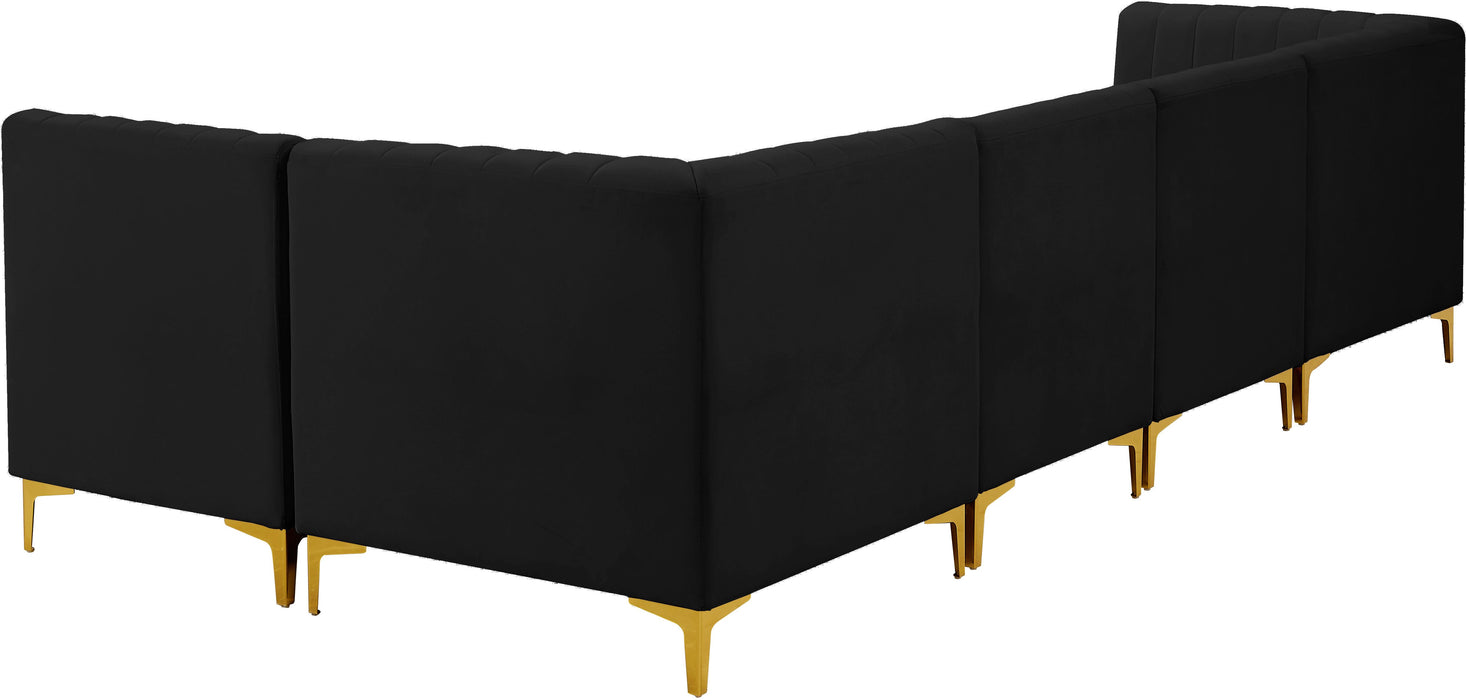 Alina Black Velvet Modular Sectional