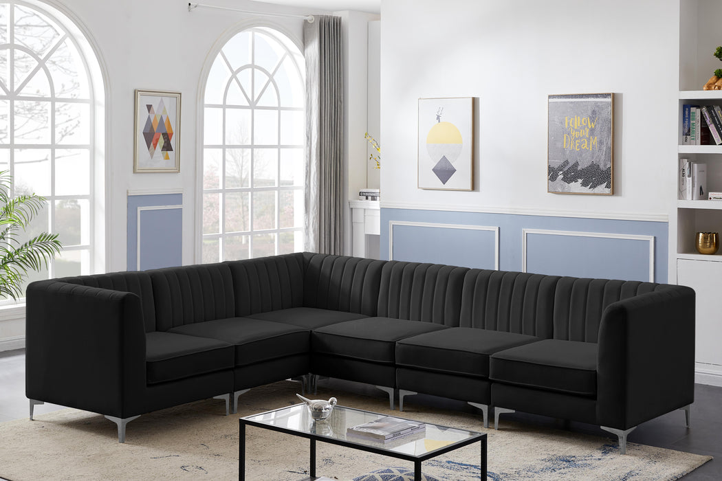 Alina Black Velvet Modular Sectional