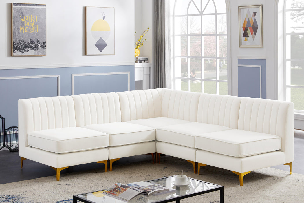 Alina Cream Velvet Modular Sectional