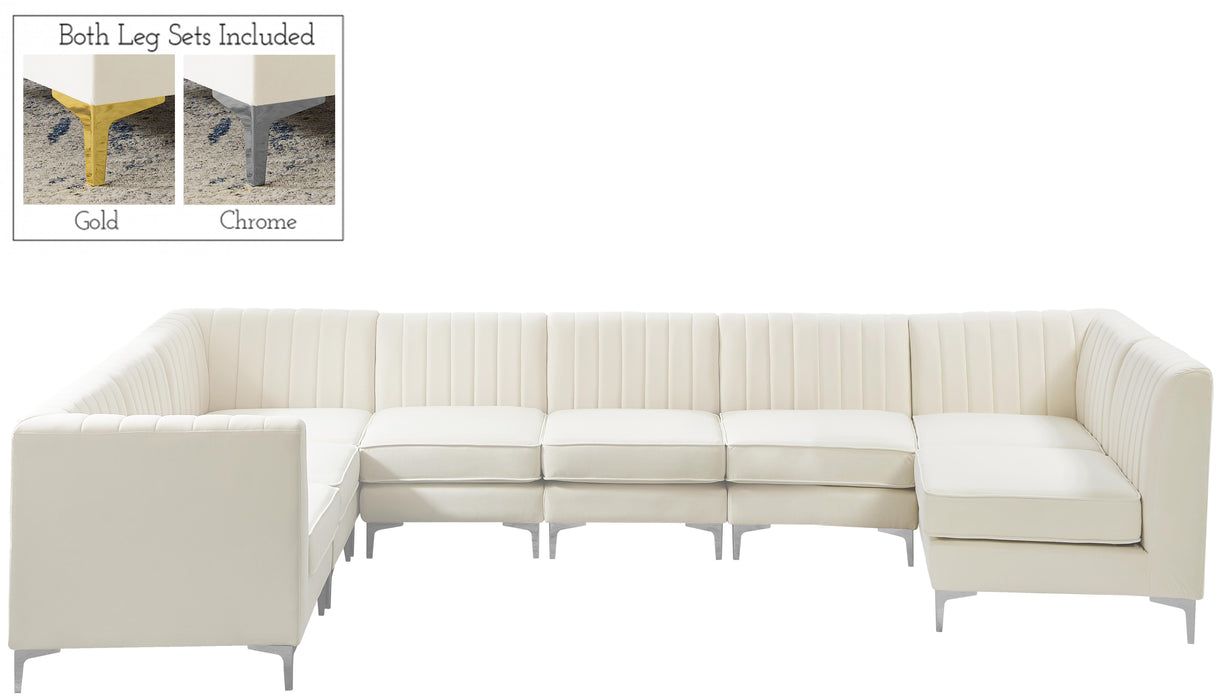 Alina Cream Velvet Modular Sectional