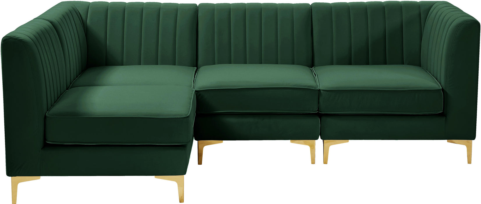 Alina Green Velvet Modular Sectional