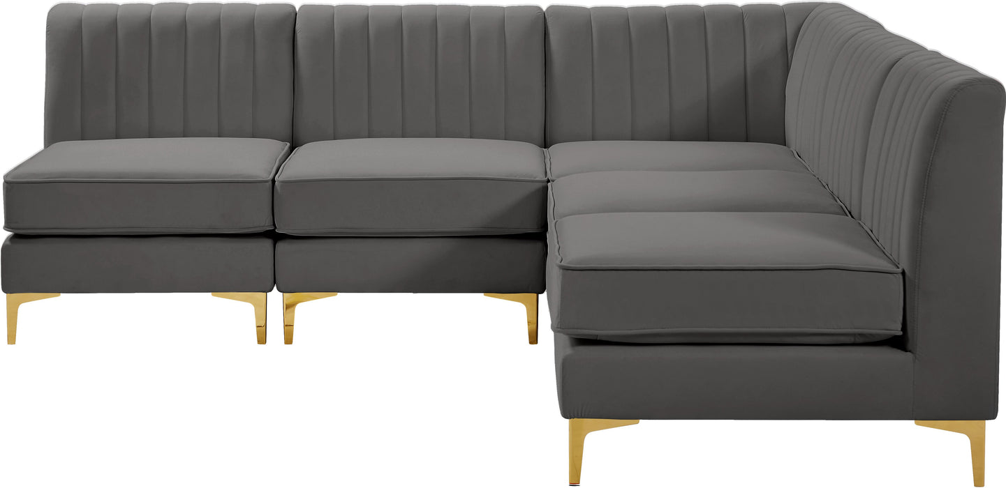 Alina Grey Velvet Modular Sectional