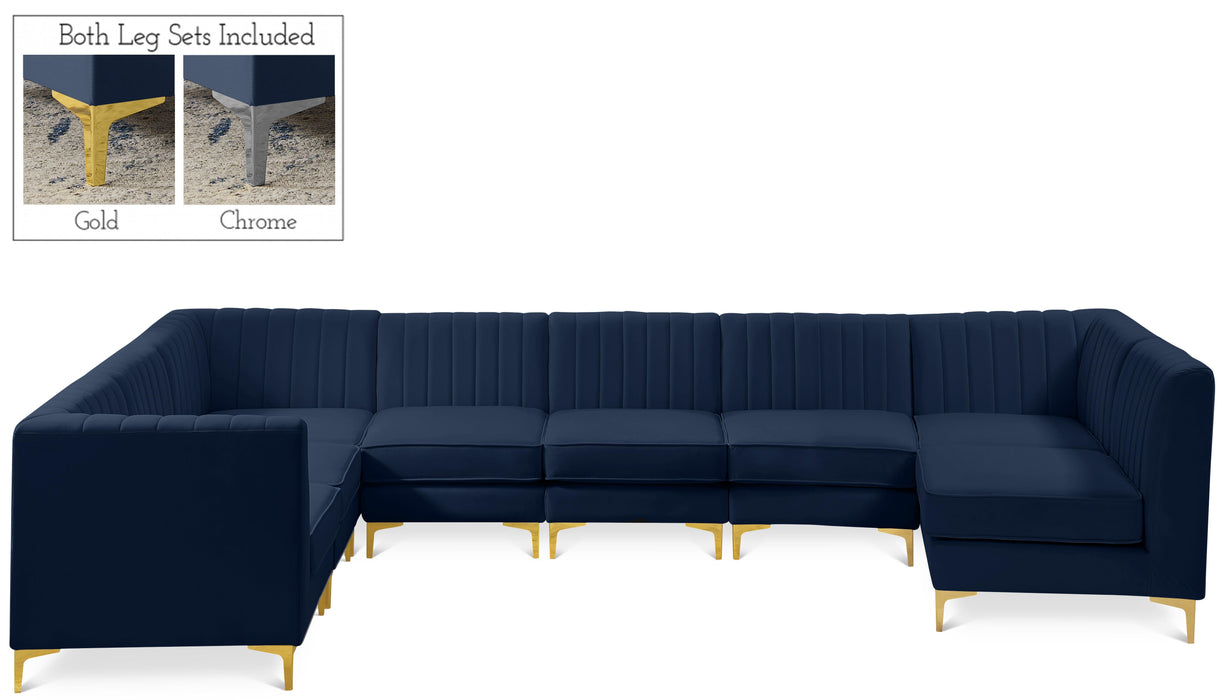 Alina Navy Velvet Modular Sectional