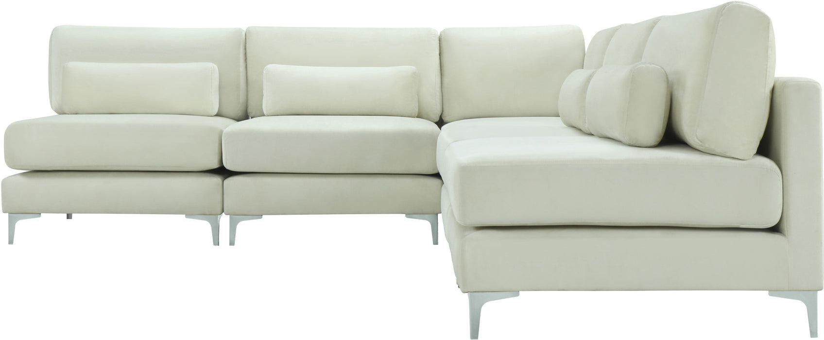 Julia Cream Velvet Modular Sectional (5 Boxes)