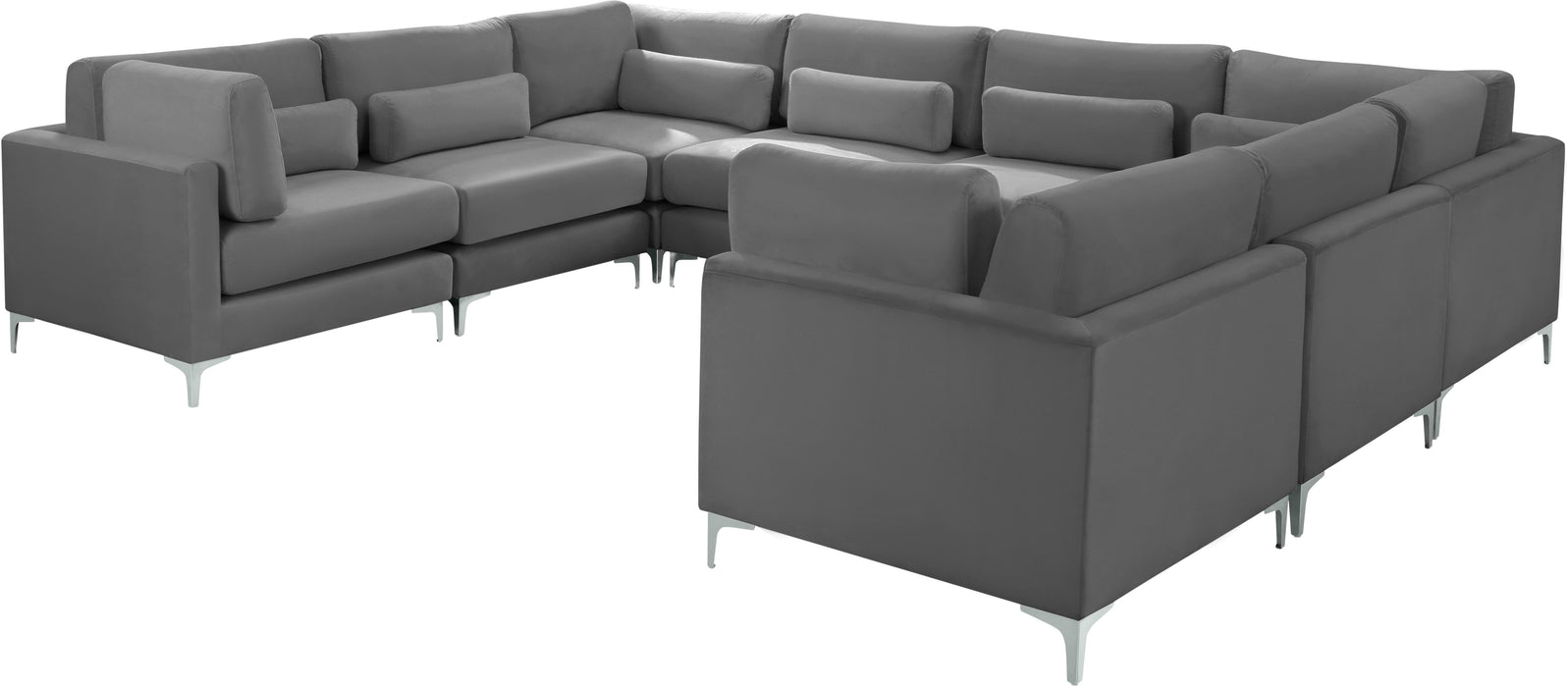 Julia Grey Velvet Modular Sectional (8 Boxes)