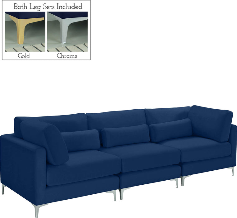 Julia Navy Velvet Modular Sofa (3 Boxes)