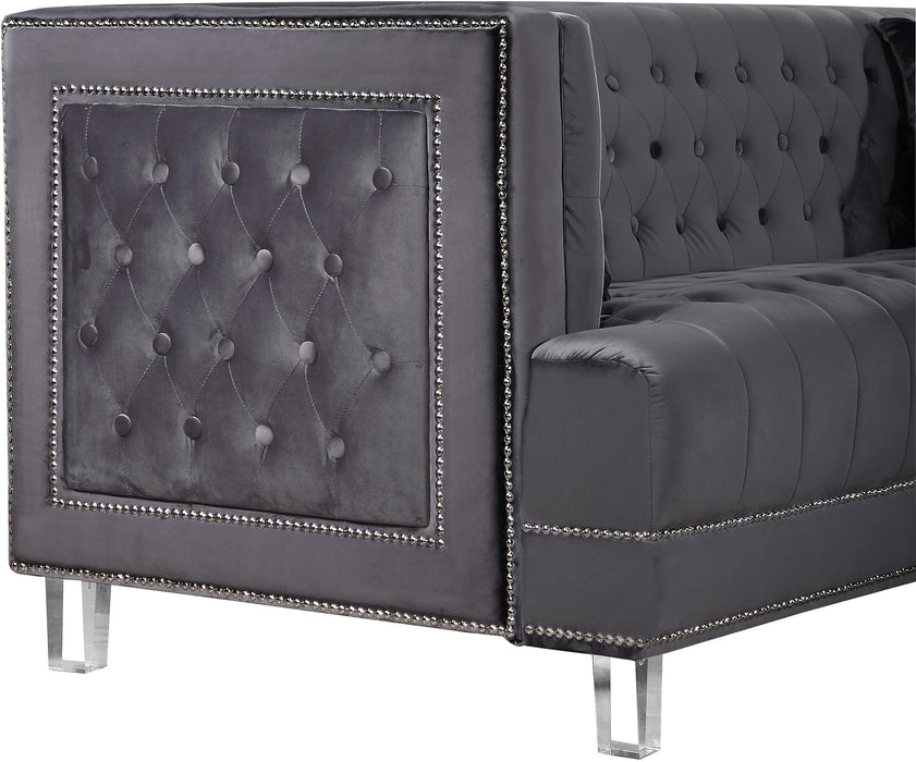 Lucas Grey Velvet Loveseat